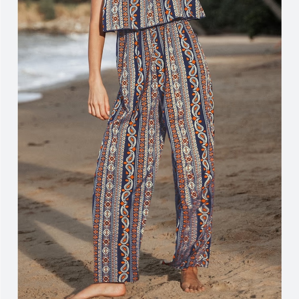 Cupshe Multicolor Bohemian Wide-Leg Pants